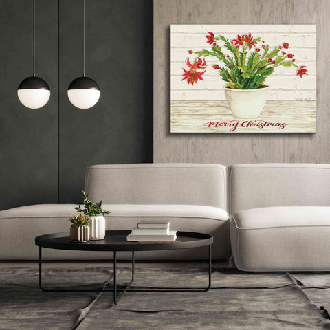 Image of 'Christmas Cactus - Merry Christmas' by Cindy Jacobs, Canvas Wall Art,54 x 40