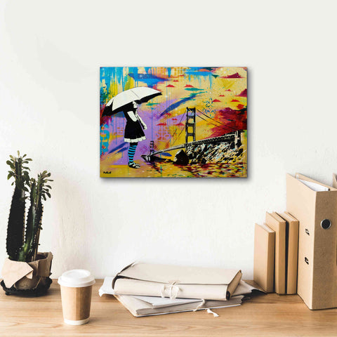 Image of 'Shelter at Bay' by AbcArtAttack, Canvas Wall Art,16 x 12