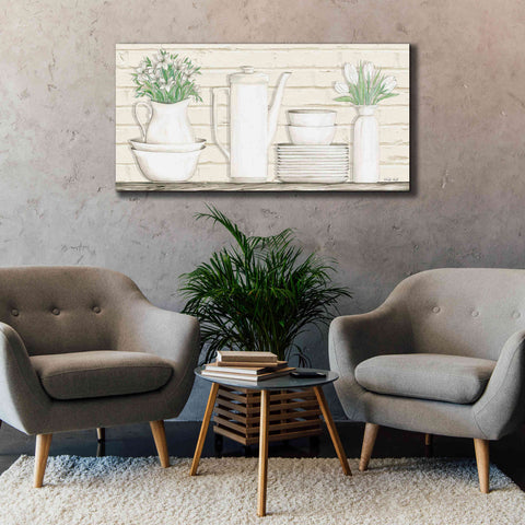 Image of 'White Ware Shelf II' by Cindy Jacobs, Canvas Wall Art,60 x 30
