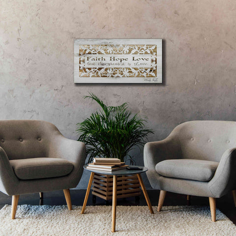 Image of 'Faith, Hope, Love' by Cindy Jacobs, Canvas Wall Art,40 x 20