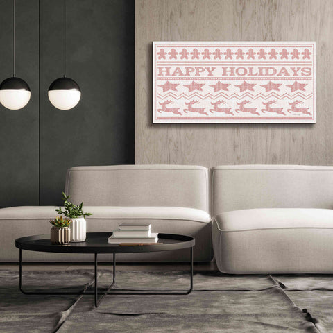 Image of 'Happy Holidays Stitchery' by Cindy Jacobs, Canvas Wall Art,60 x 30