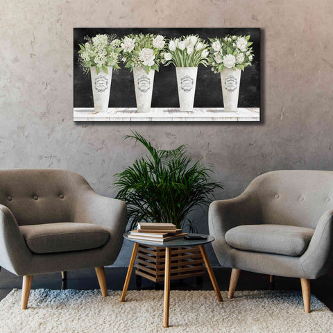 Image of 'White Flowers Still Life II' by Cindy Jacobs, Canvas Wall Art,60 x 30