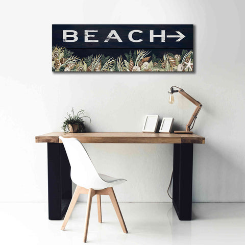 Image of 'Beach Sign' by Cindy Jacobs, Canvas Wall Art,60 x 20