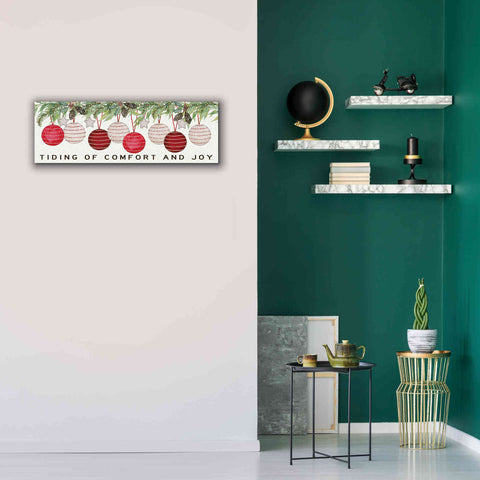 Image of 'Tidings of Comfort Ornaments' by Cindy Jacobs, Canvas Wall Art,36 x 12