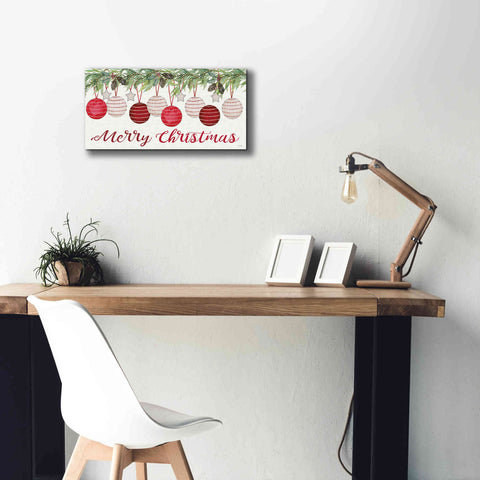 Image of 'Merry Christmas Ornaments' by Cindy Jacobs, Canvas Wall Art,24 x 12