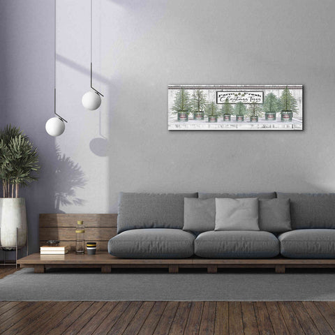 Image of 'Galvanized Pots White Christmas Trees I' by Cindy Jacobs, Canvas Wall Art,60 x 20
