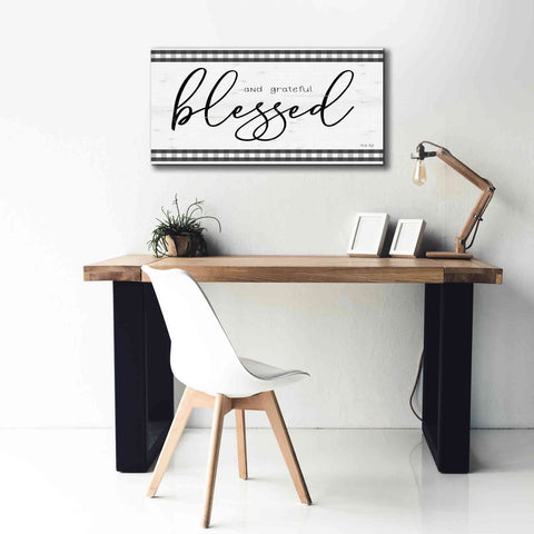 Image of 'Blessed and Grateful Plaid' by Cindy Jacobs, Canvas Wall Art,40 x 20