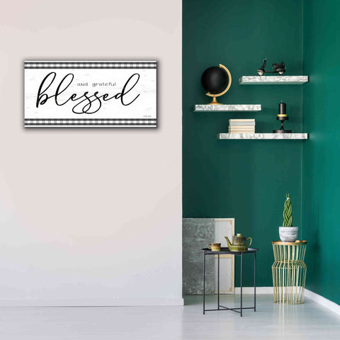 Image of 'Blessed and Grateful Plaid' by Cindy Jacobs, Canvas Wall Art,40 x 20
