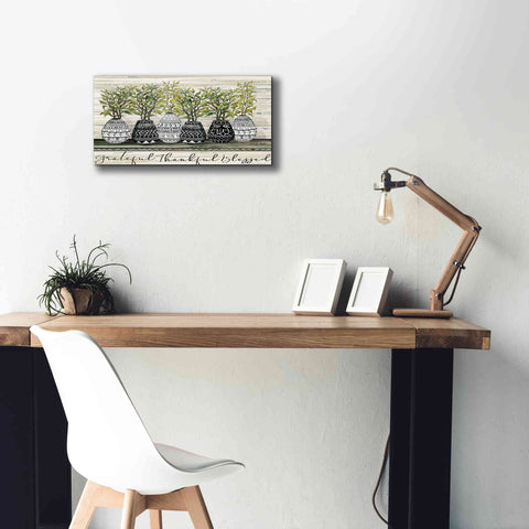 Image of 'Grateful Mud Cloth Vase' by Cindy Jacobs, Canvas Wall Art,24 x 12