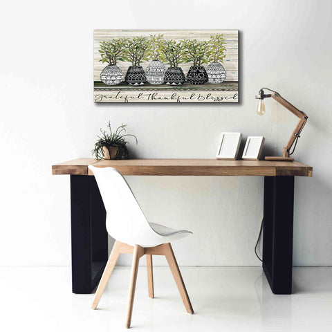 Image of 'Grateful Mud Cloth Vase' by Cindy Jacobs, Canvas Wall Art,40 x 20