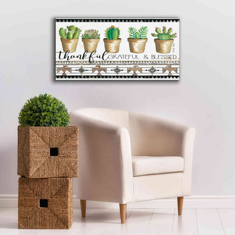 Image of 'Native Thankful Grateful' by Cindy Jacobs, Canvas Wall Art,40 x 20