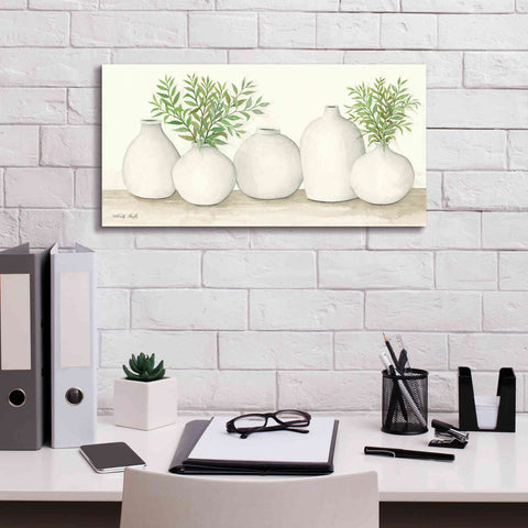 Image of 'Simplicity in White I' by Cindy Jacobs, Canvas Wall Art,24 x 12