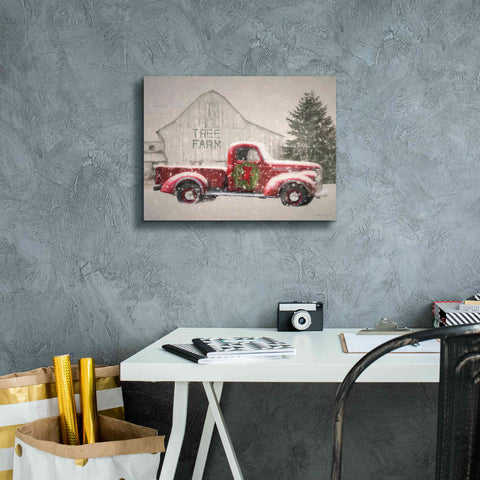 Image of 'Tree Farm With Truck' by Lori Deiter, Canvas Wall Art,16 x 12