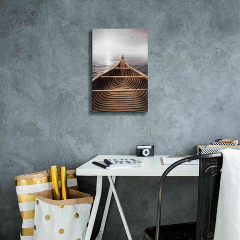 Image of 'Old Wooden Canoe' by Lori Deiter, Canvas Wall Art,12 x 18