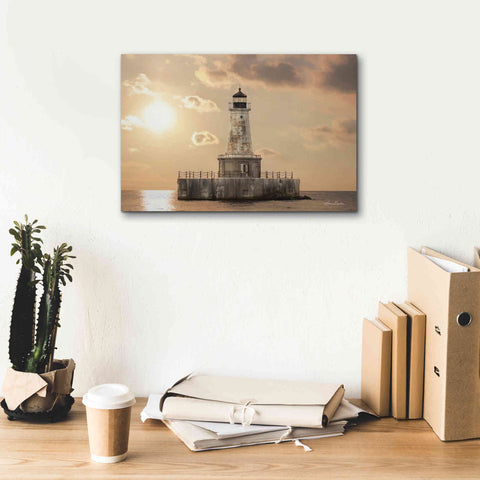 Image of 'Charity Shoal Lighthouse' by Lori Deiter, Canvas Wall Art,18 x 12