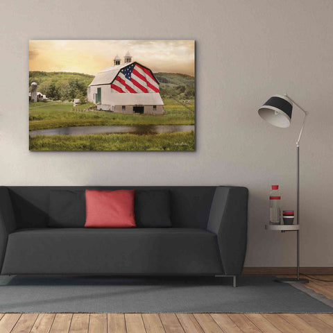 Image of 'Flag Barn' by Lori Deiter, Canvas Wall Art,60 x 40