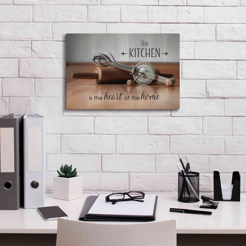 Image of 'The Kitchen is the Heart of the Home' by Lori Deiter, Canvas Wall Art,18 x 12