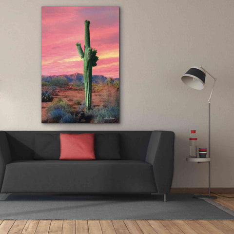 Image of 'Vibrant Cactus Sunset' by Lori Deiter, Canvas Wall Art,40 x 60