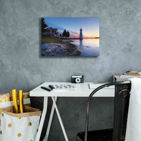 Image of 'Dusk at Rock Island' by Lori Deiter, Canvas Wall Art,18 x 12