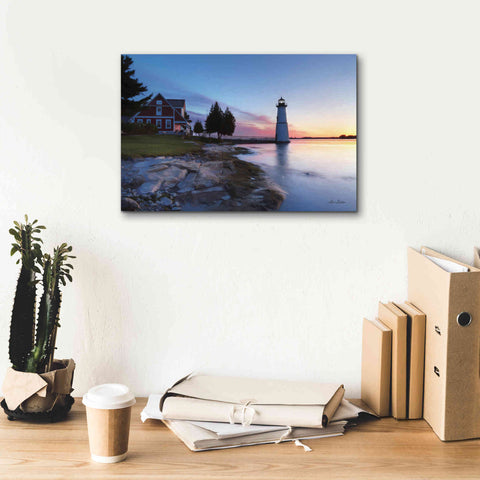 Image of 'Dusk at Rock Island' by Lori Deiter, Canvas Wall Art,18 x 12