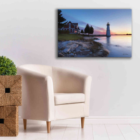 Image of 'Dusk at Rock Island' by Lori Deiter, Canvas Wall Art,40 x 26