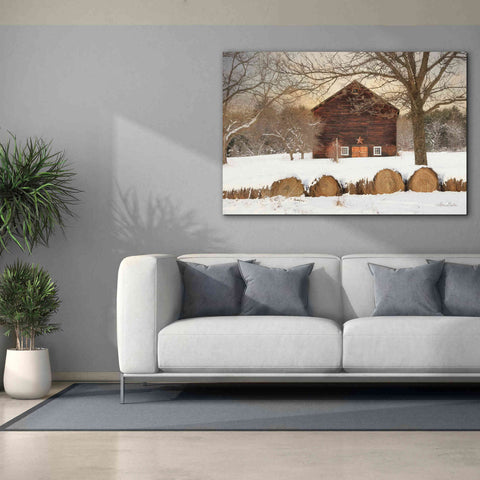 Image of 'Snowy Vermont Barn' by Lori Deiter, Canvas Wall Art,60 x 40
