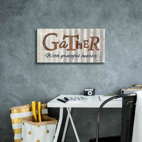 Image of 'Gather with Graceful Hearts' by Lori Deiter, Canvas Wall Art,24 x 12