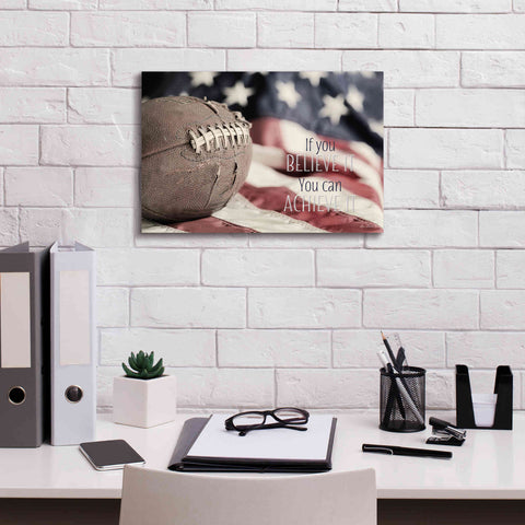 Image of 'Football - Believe' by Lori Deiter, Canvas Wall Art,18 x 12