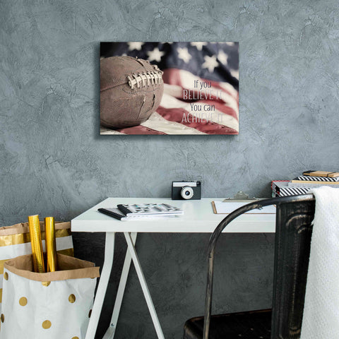 Image of 'Football - Believe' by Lori Deiter, Canvas Wall Art,18 x 12