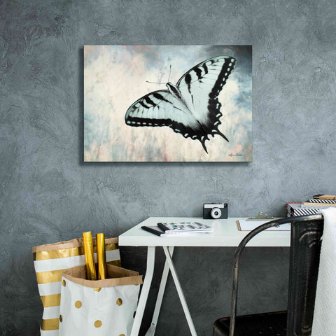 Image of 'Teal Butterfly II' by Lori Deiter, Canvas Wall Art,26 x 18