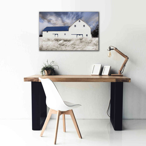 Image of 'Blue Trimmed Barn' by Lori Deiter, Canvas Wall Art,40 x 26