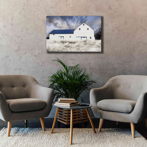 Image of 'Blue Trimmed Barn' by Lori Deiter, Canvas Wall Art,40 x 26