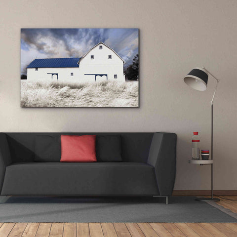 Image of 'Blue Trimmed Barn' by Lori Deiter, Canvas Wall Art,60 x 40