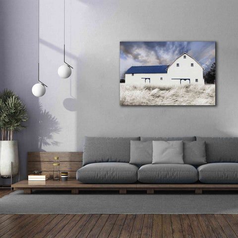 Image of 'Blue Trimmed Barn' by Lori Deiter, Canvas Wall Art,60 x 40