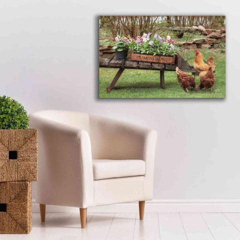 Image of 'Farmer's Flower Cart' by Lori Deiter, Canvas Wall Art,40 x 26