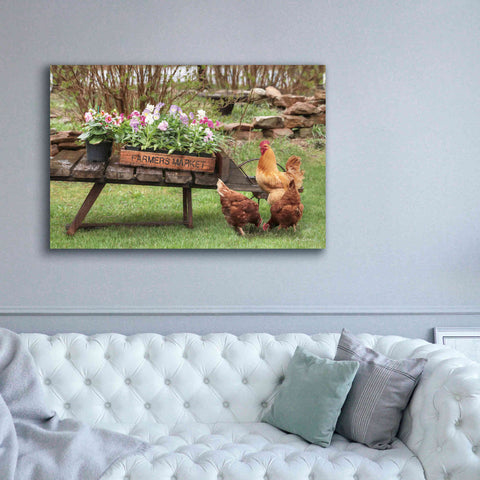 Image of 'Farmer's Flower Cart' by Lori Deiter, Canvas Wall Art,60 x 40