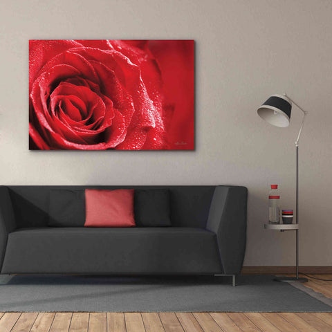Image of 'Red Rose After Rain' by Lori Deiter, Canvas Wall Art,60 x 40