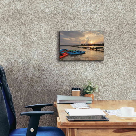 Image of 'Bayside Dock' by Lori Deiter, Canvas Wall Art,18 x 12