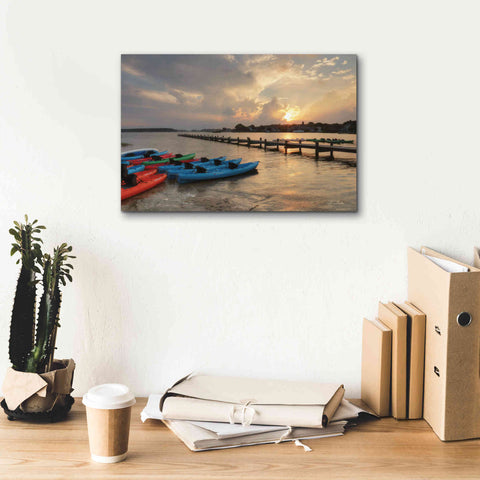 Image of 'Bayside Dock' by Lori Deiter, Canvas Wall Art,18 x 12