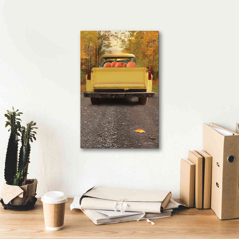 Image of 'Yellow Pumpkin Hauler' by Lori Deiter, Canvas Wall Art,12 x 18