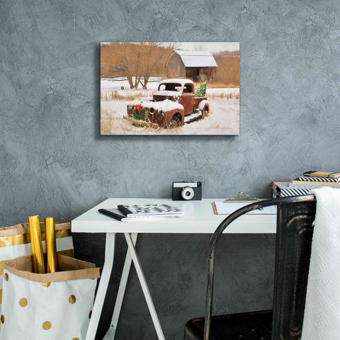 Image of 'Christmas Lawn Ornament' by Lori Deiter, Canvas Wall Art,18 x 12
