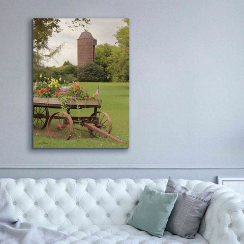 Image of 'Clayton Flower Wagon' by Lori Deiter, Canvas Wall Art,40 x 54