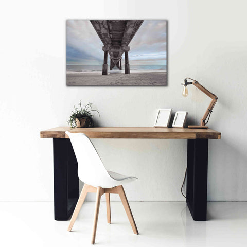 Image of 'Beneath the Outer Banks Beach Pier' by Lori Deiter, Canvas Wall Art,40 x 26