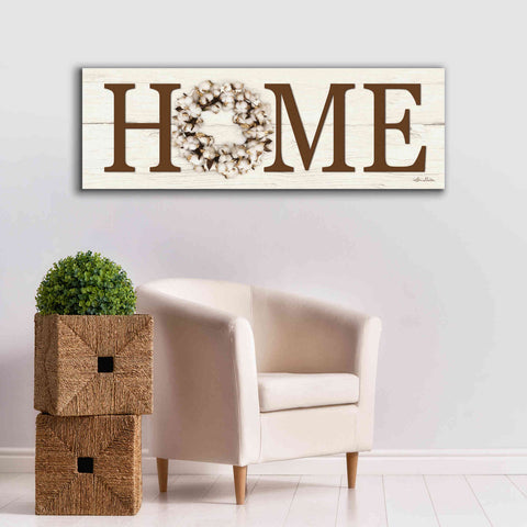 Image of 'Cotton Wreath Home Vertical' by Lori Deiter, Canvas Wall Art,60 x 20
