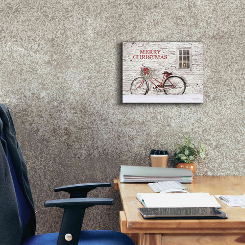 Image of 'Merry Christmas Bicycle' by Lori Deiter, Canvas Wall Art,16 x 12