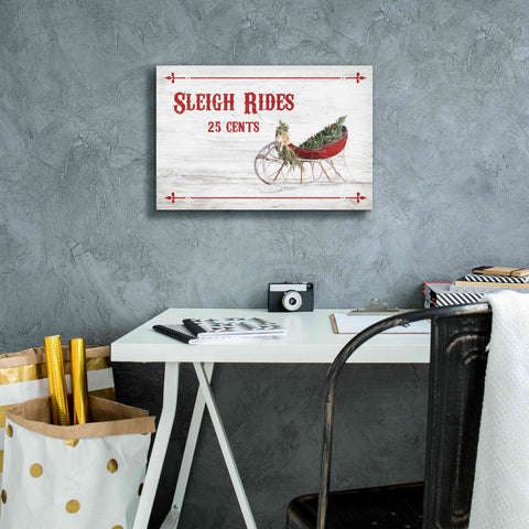 Image of 'Sleigh Rides 25 Cents' by Lori Deiter, Canvas Wall Art,18 x 12