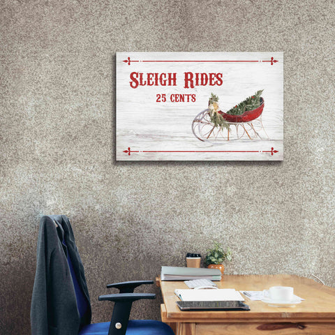 Image of 'Sleigh Rides 25 Cents' by Lori Deiter, Canvas Wall Art,40 x 26