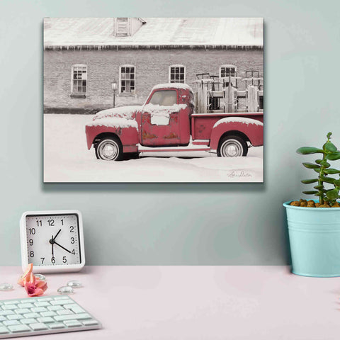 Image of 'Old Sled Works Red Truck' by Lori Deiter, Canvas Wall Art,16 x 12