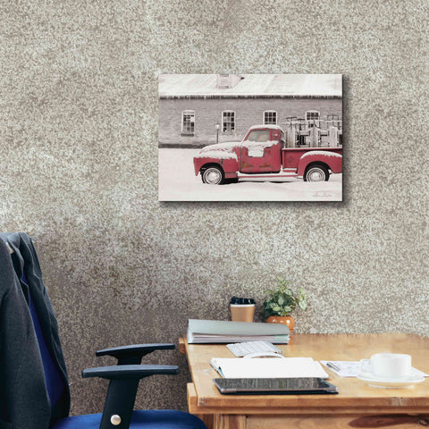 Image of 'Old Sled Works Red Truck' by Lori Deiter, Canvas Wall Art,26 x 18