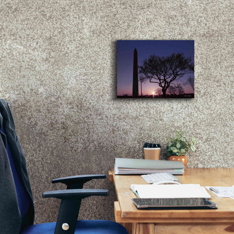 Image of 'Nightfall at the Washington Monument' by Lori Deiter, Canvas Wall Art,16 x 12
